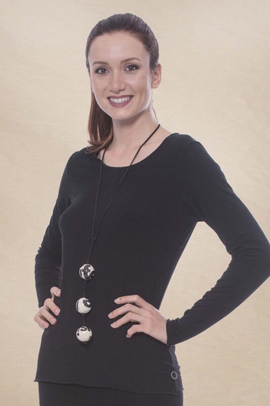 SENSIFY Amy Top Manga comprida Preto